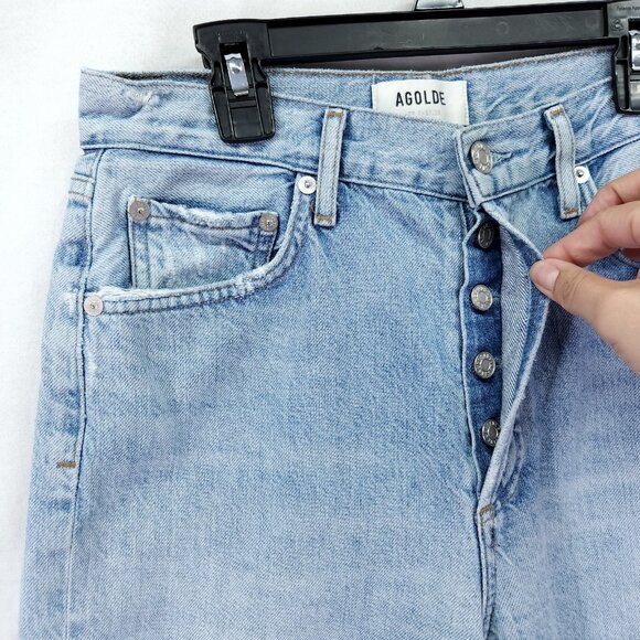 Agolde Straight-Leg Womens Jeans Size 26 Crop 26" Inseam Button Fly - Picture 6 of 13